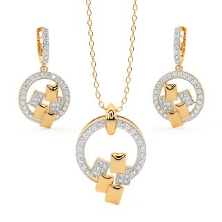 Apara Round Diamond Pendant Set